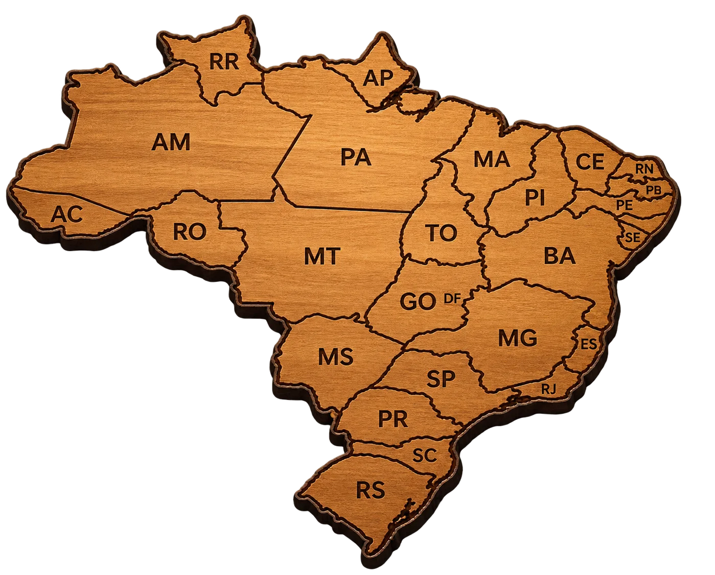 Mapa do Brasil com a base de atendimento da Mega Reguladora